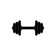 Barbell icon. Dumbbell icon isolated on white background.