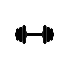 Barbell icon. Dumbbell icon isolated on white background.