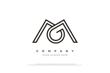 Initial Letter GM Logo or MG Monogram Logo Design Vector Template - obrazy, fototapety, plakaty