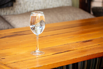 Crystal glass with water. Stay hydrated concept. Concept of fluid balance or homeostasis. Importance of drinking water for health