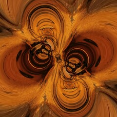 wormhole distortion in orange gold pattern and design