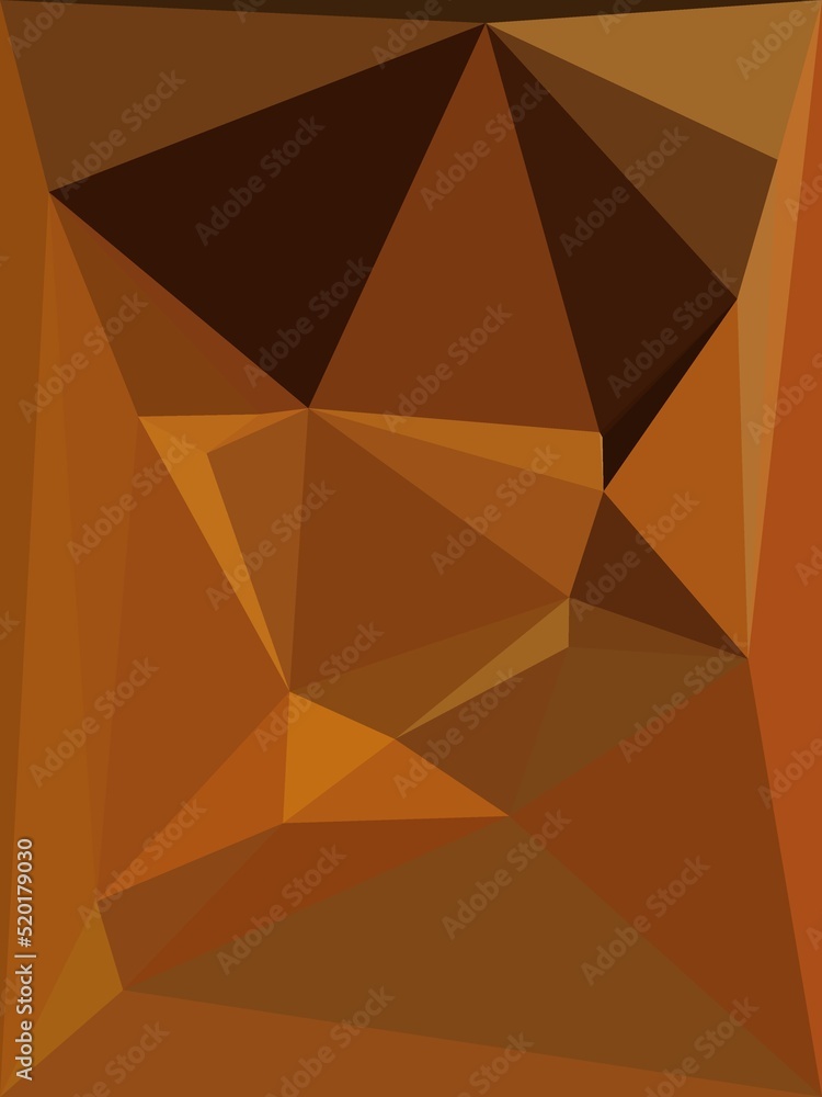 Poster cubist mosaic with many triangular shaped tiles