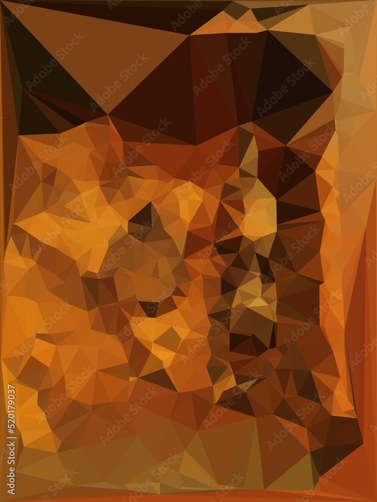 Poster cubist mosaic with many triangular shaped tiles