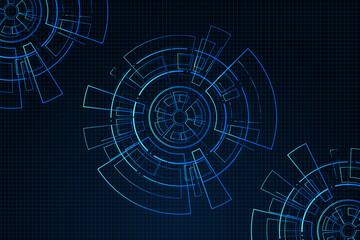 Sci fi futuristic user interface, HUD, Technology abstract background , Vector illustration.	
