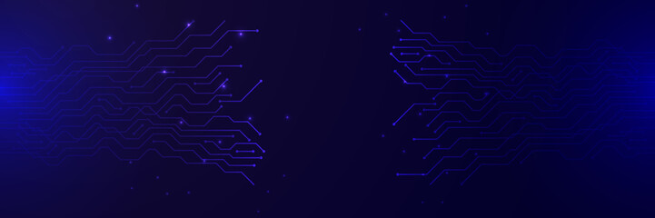 abstract technology particles lines mesh background. blue technology digital banner design
