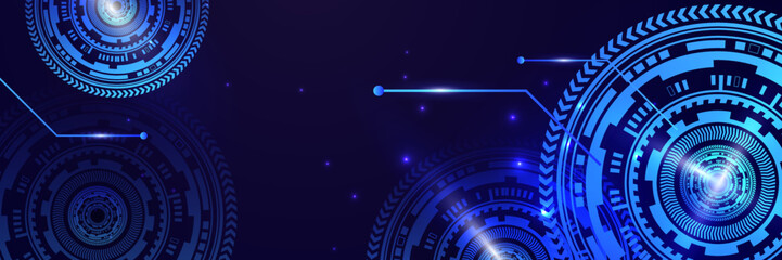 abstract technology particles lines mesh background. blue technology digital banner design