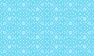 Cute luxury Thai jasmine flower seamless pattern on blue background vector illustration. Lai Thai flower element pattern...