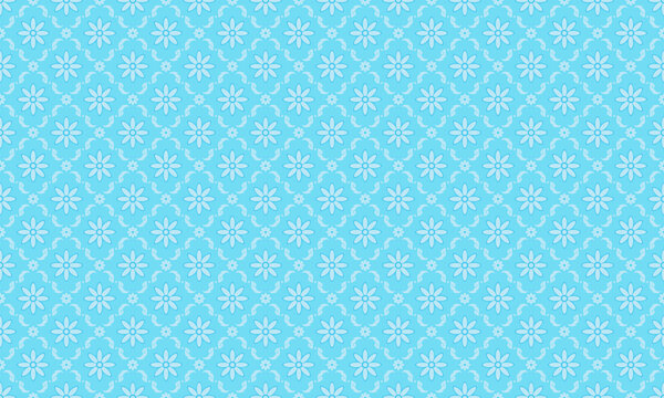 Cute luxury Thai jasmine flower seamless pattern on blue background vector illustration. Lai Thai flower element pattern...