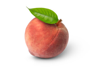 peach fruit isolated on white background.
