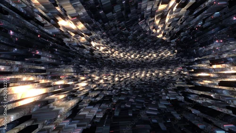 Poster abstract loop 3d futuristic hyperspace warp energy tunnel through space time.vortex loop background.