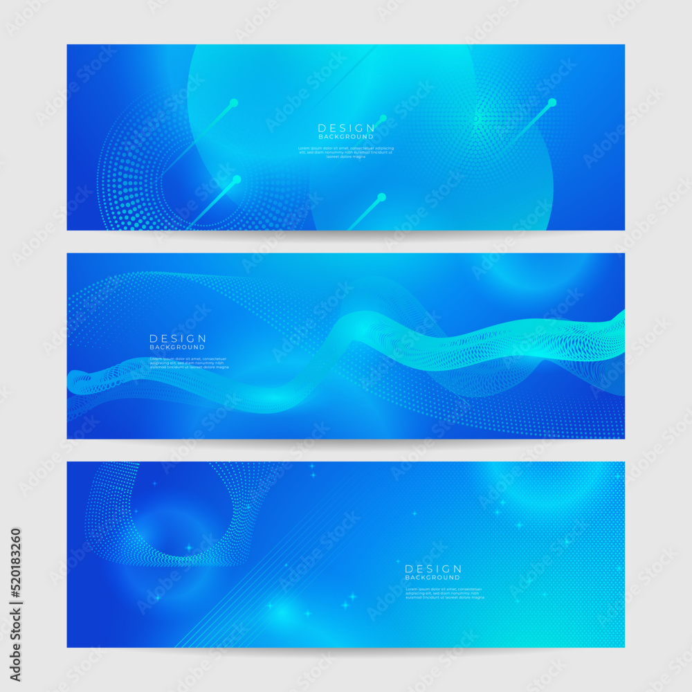 Wall mural abstract geometric blue wide background banner layout design. business presentation banner with blue