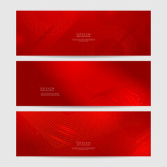 Modern red abstract banner background. Red banner template vector illustration with 3d overlap layer and geometric wave shapes. Futuristic technology digital abstract red colorful design banner.