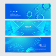 Abstract geometric blue wide background banner layout design. Blue abstract vector long banner. Minimal background with copy space for text. Modern abstract gradient light blue banner background