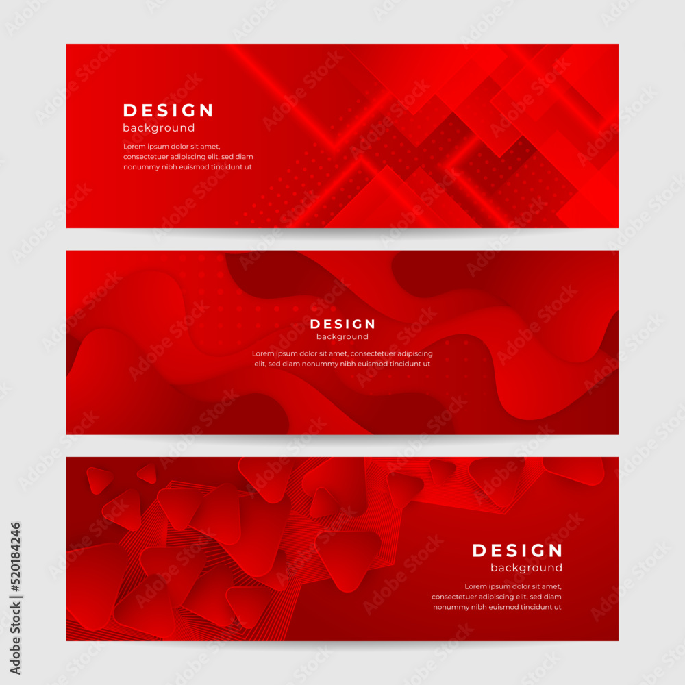 Wall mural abstract red banner background. abstract banner design in shades of red. red wide banner with lines 