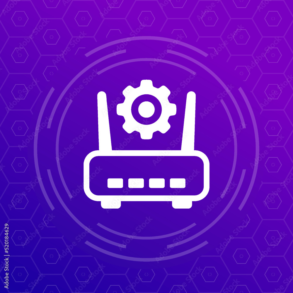 Poster router, modem settings icon for apps and web