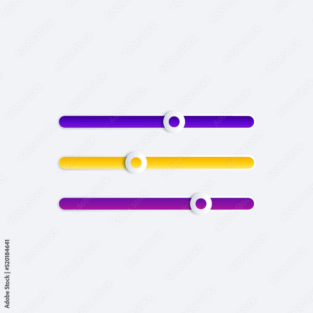 Poster slider bars for web and apps, vector interface elements