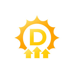 raise vitamin D level icon on white