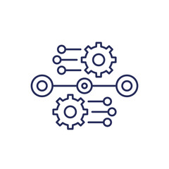 streamline process icon, line vector