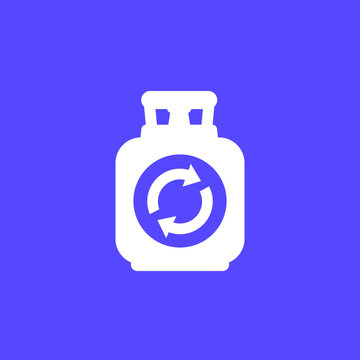 refill LPG tank, gas cylinder vector icon