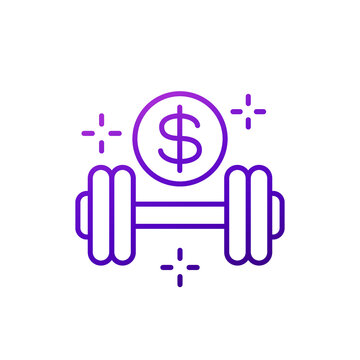 paid workout or training line icon