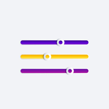 slider bars for web and apps, vector interface elements