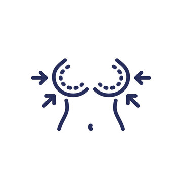 breast reduction surgery line icon