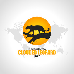 International Clouded leopard day theme vector illustration. Suitable for Poster, Banners, campaign and greeting card. 