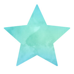 Watercolour star. Shape, template, clipart.