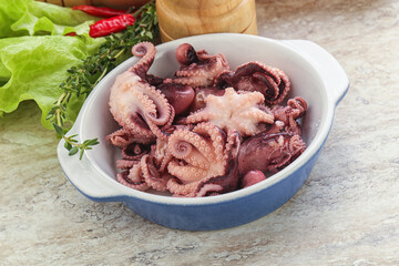 Marinated baby octopus seafood in the bowl © Andrei Starostin