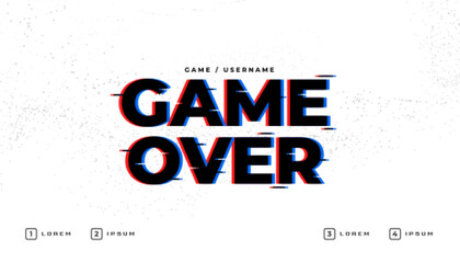 game over text in glitch style background © starlineart