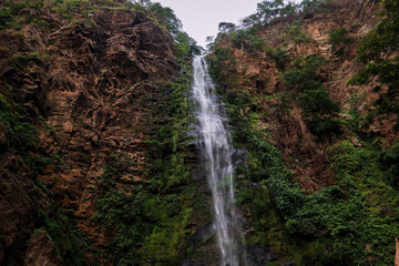 Obraz premium View to the Wli Waterfalls, the highest waterfall in Ghana and the tallest in West Africa