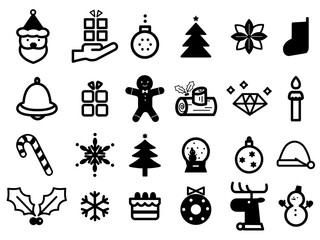 クリスマスのアイコンイラスト素材セット