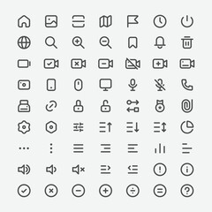 Minimal user interface vector icon set. Vector illustration user interface sign symbol icon concept. Designed for web and app design interfaces.
