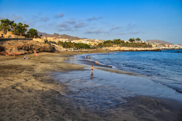 El Duque Beach, in Costa Adeje. Tenerife Island, Canary Islands, Spain