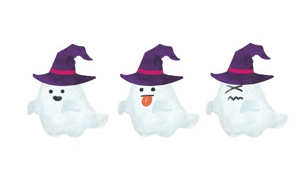 ハロウィン　おばけのイラスト © みずたにいぬ