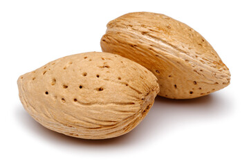 almonds isolated on white background