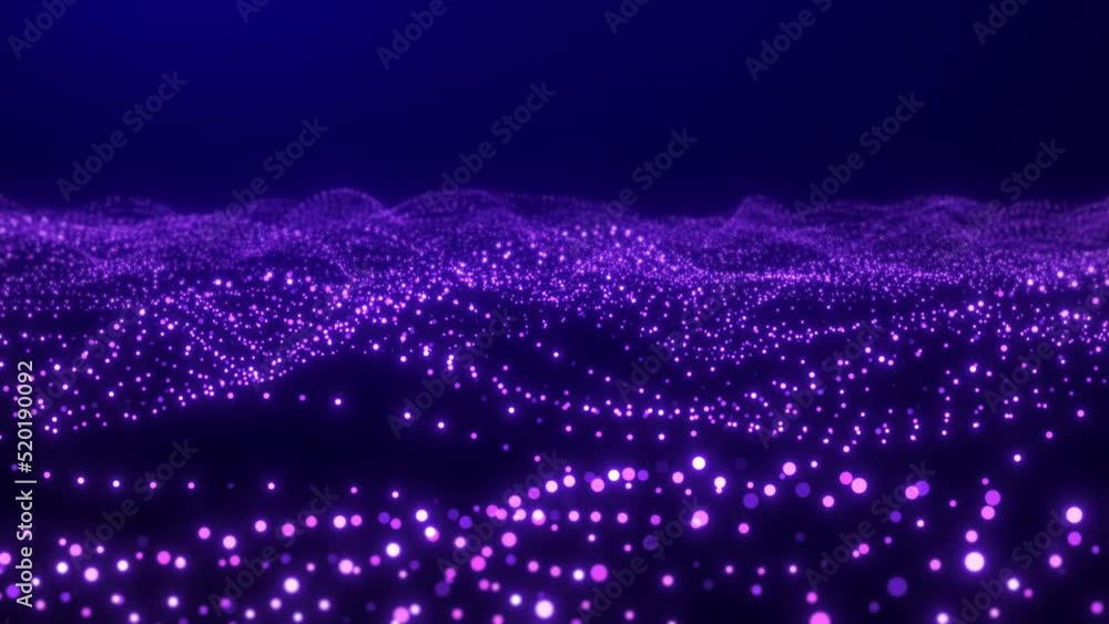 Aufkleber abstract digital glowing particles wave background. digital technology or cyber technology motion ba