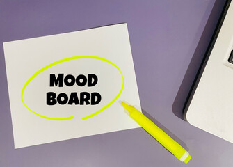 mood board - text on purple background