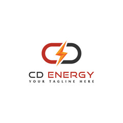 Letter CD Thunderbolt Energy Logo template