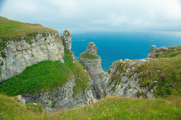 Cliff in nature. Armenia. Summer time