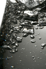 Macro water bubbles in conical flask