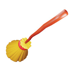 Broomstick 3d rendering isometric icon.