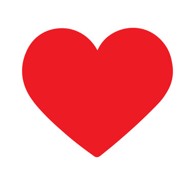 Heart vector logo, Red heart icon on white background. Love logo heart illustration.