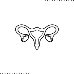uterus, female reproductive system, vector isolated on white