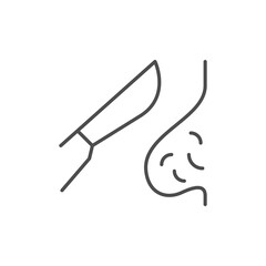 Hemorrhoidal surgery line outline icon