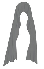 Grey  long scarf. vector illustration