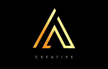 a Letter Logo Monogram with golden Gold Lines and Minimalist Design Vector. Creative Modern Letter V Icon Sign Illustration.