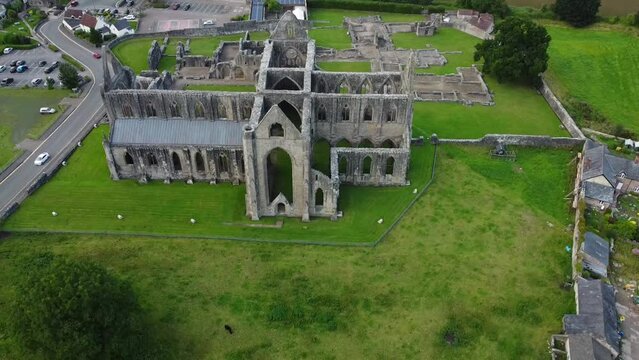 Aerial view of Tintern abbey, Wales