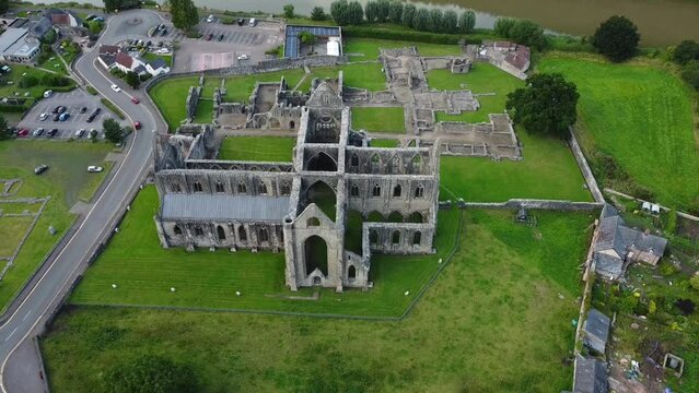 Aerial view of Tintern abbey, Wales