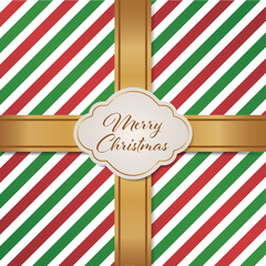 Luxury christmas box greeting card. Vector illustrator.